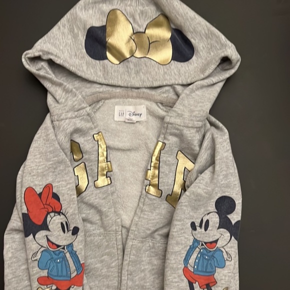 Gap Disney Minnie Mouse Bow Hooded Zipper Sweatshirt 3T - Picture 2 of 7